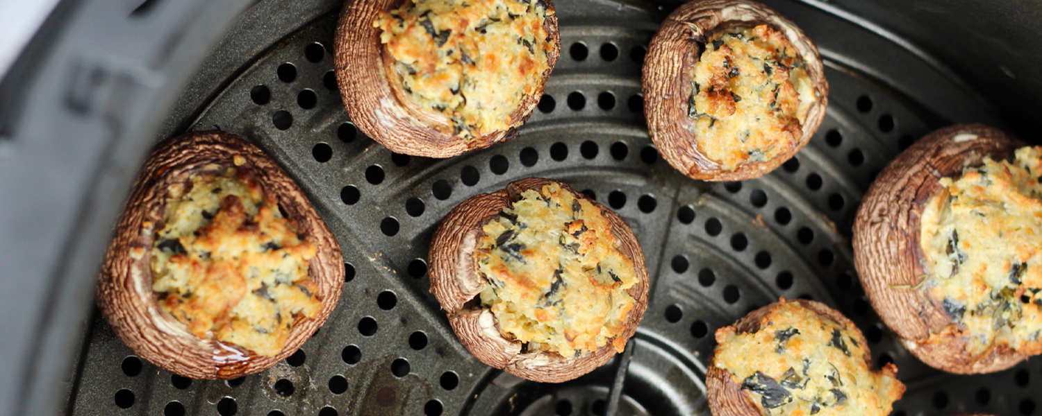 Receita de Cogumelo Recheado na Air Fryer