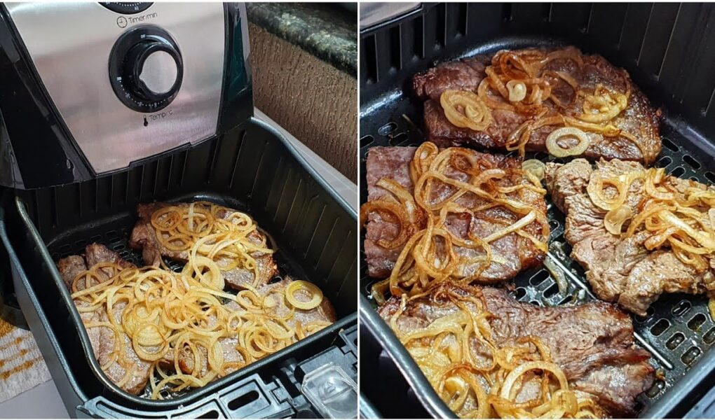 Receita de Bife Acebolado na Air Fryer