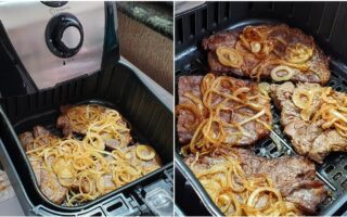 Receita de Bife Acebolado na Air Fryer