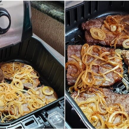 Receita de Bife Acebolado na Air Fryer