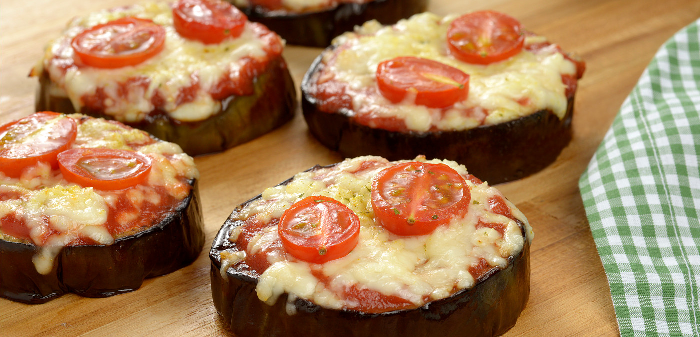 Receita de Mini Pizzas de Berinjela na Air Fryer