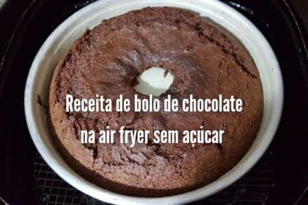 Receita de Bolo de Chocolate na Air Fryer - Não leva açúcar!!!!